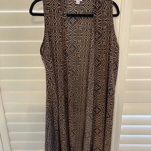 LuLaRoe Black and Brown Patterned Maxi Dress
